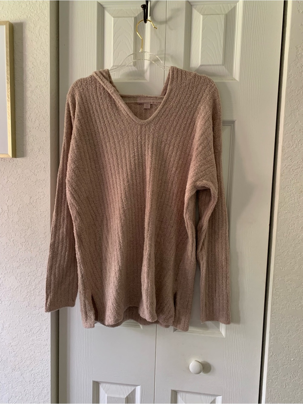 Barefoot Dreams Ribbed Hoodie EUC Size Small